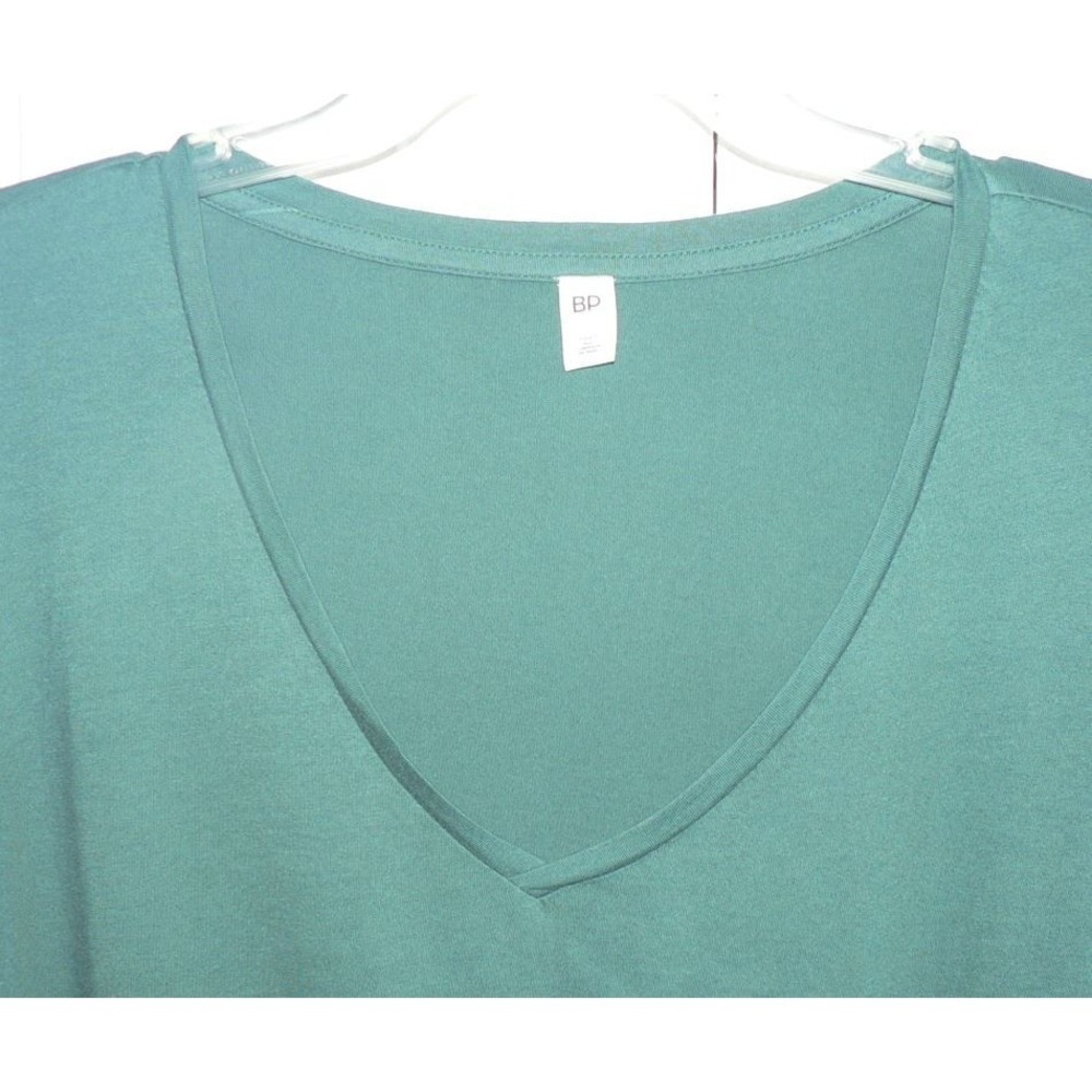 BP. Women's V-Neck Dolman Short Sleeve Modal Blend Crop T-Shirt Green Moss Small - Picture 3 of 6